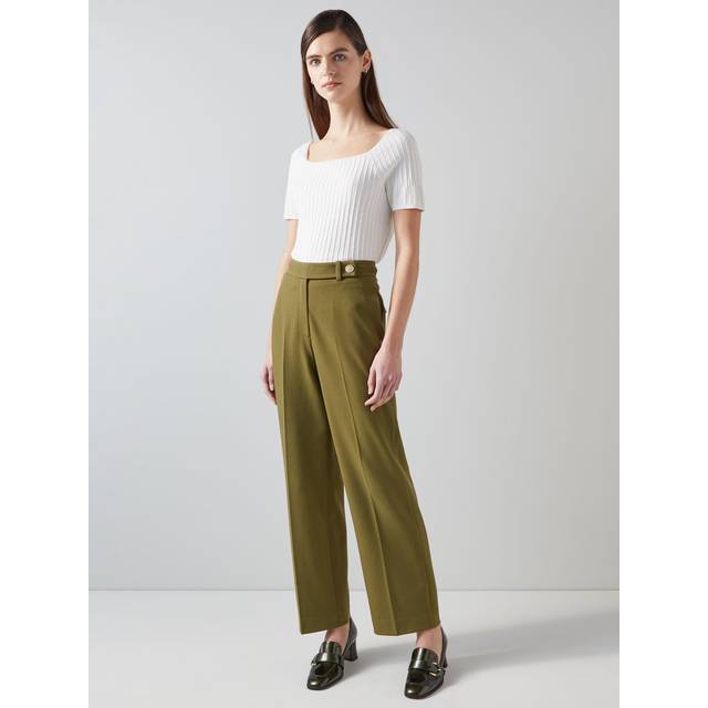 L.K.Bennett Billie Tailored Trousers, Olive