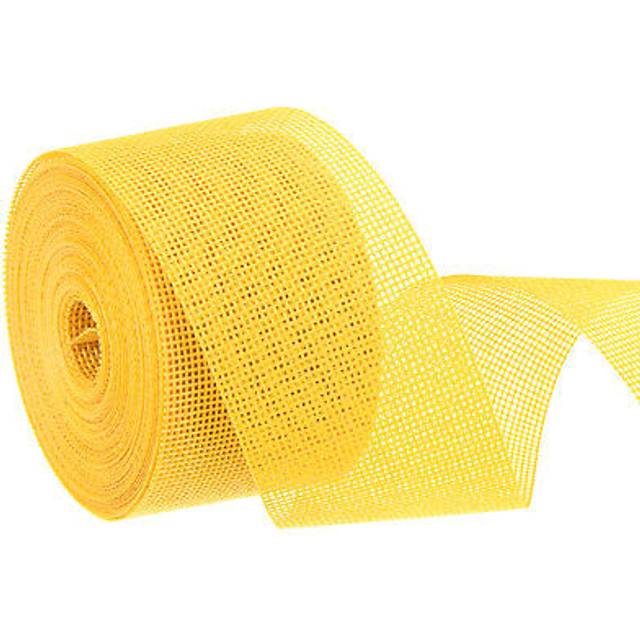 Burlap Ribbon,2 Inch Wide 10 Yards Burlap Wired Ribbon, Yellow