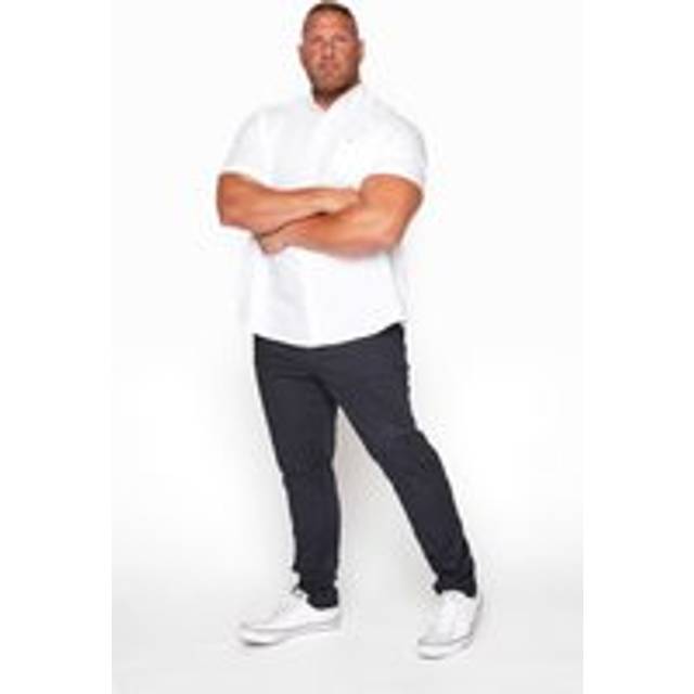 Inside Leg Size 32", Waist Size 46 Mens Badrhino Big & Tall Navy Blue Stretch Chinos Big & Tall - 32" 46