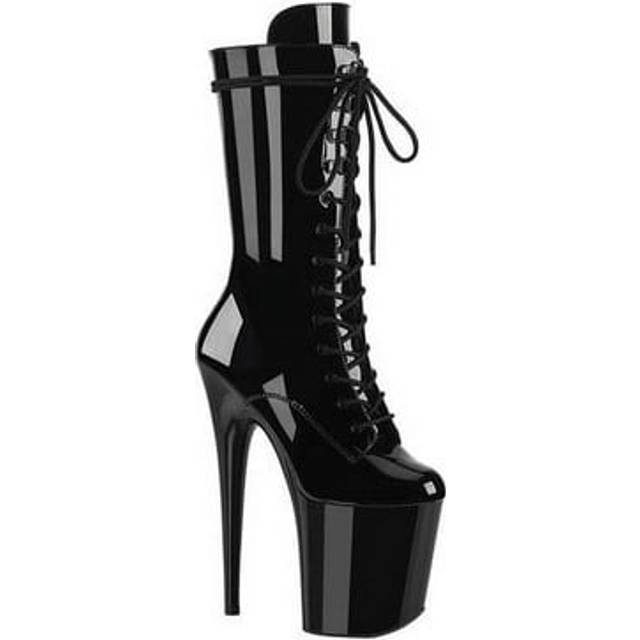 (UK 8/EU 41/US 11) Pleaser Womens Ankle Boots FLAMINGO-1050 Blk Pat/Blk