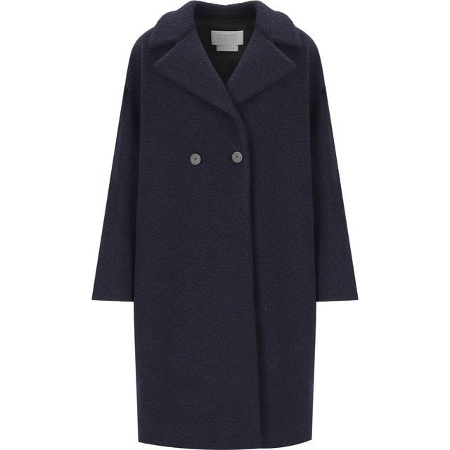 HARRIS WHARF LONDON BLUE BOUCLÉ COAT