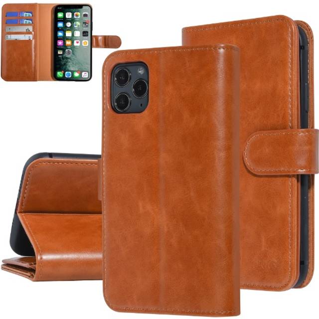 UNIQ Fodral iPhone 11 PRO MAX Dubbla Kortfack Cognac (9 kortfack)