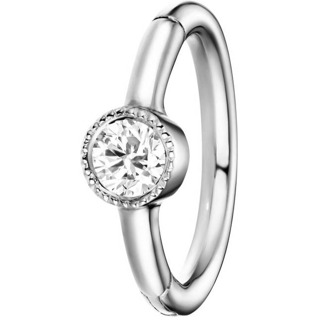 Maria Tash White Gold and White Diamond Single Hoop Earring - 6.5mm