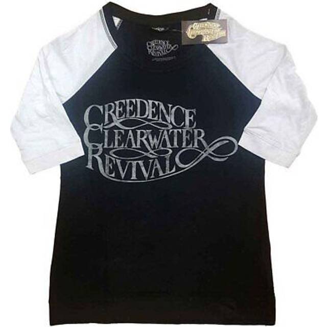 (XS, Black) Creedence Clearwater Revival  Vintage Logo Raglan