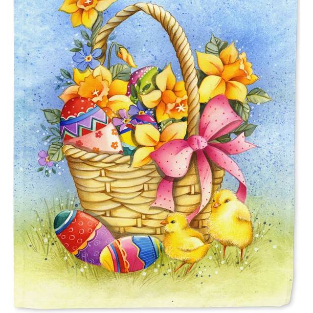 Caroline's Treasures APH4709GF Garden Size Easter Basket with Flowers Flag  Small  Multicolor