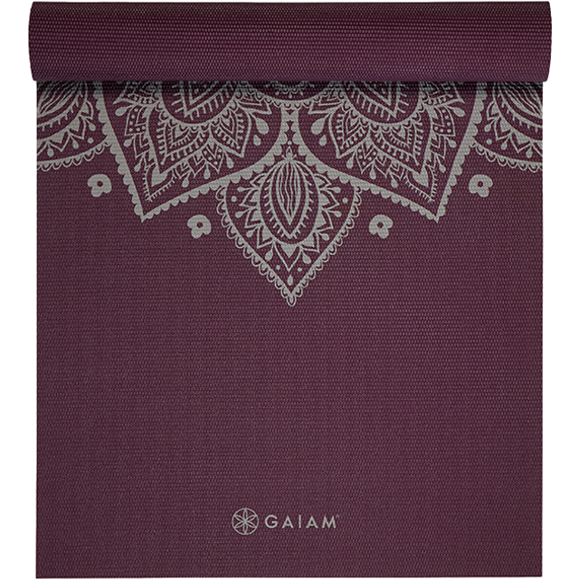 GAIAM - Sundial Flower Yoga Mat 5 mm Classic Printed - Yoga mat size 61 x 173 x 0,5 cm, purple