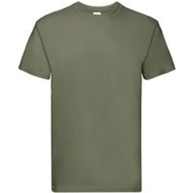 (M, Classic Olive) Fruit Of The Loom Mens Super Premium Short Sleeve Crew Neck T-Shirt