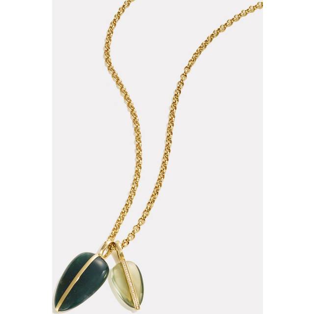 By Pariah Kalahari Pebble Necklace Set | Diamond Green Amethyst & Moss Agate