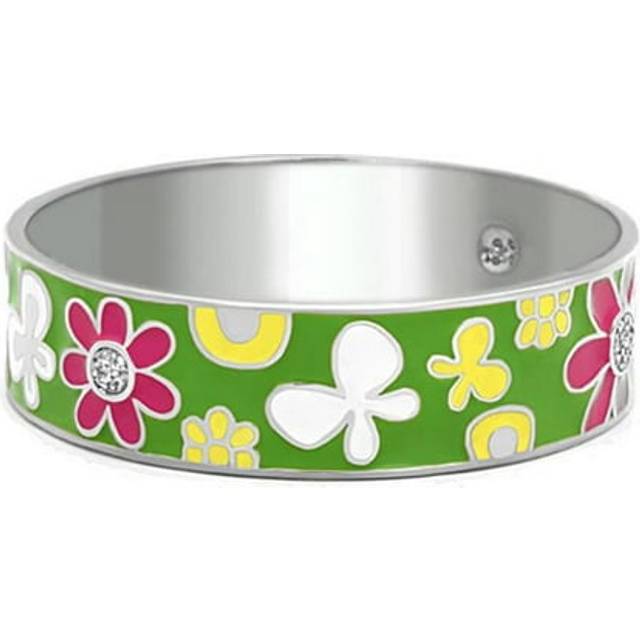 Alamode TK287-7.75 7.75 in. High Polished No Plating Stainless Steel Bangle with Epoxy, Multi Color