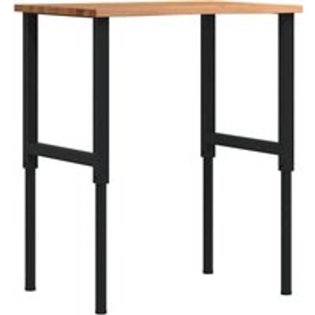 vidaXL Workbench Light Brown 80x60x(71.5-98) cm Solid Wood Oak