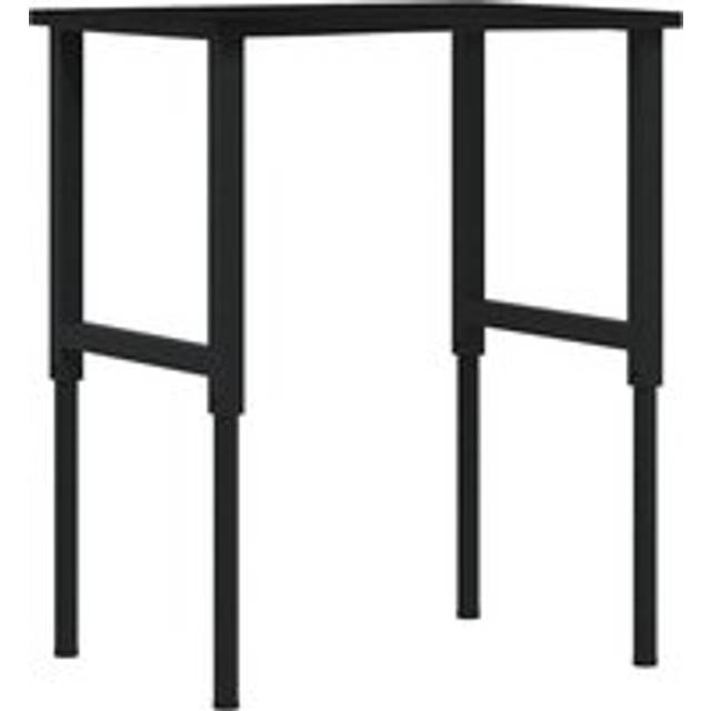 vidaXL Workbench Dark Brown 80x60x(71.5-98) cm Solid Wood Oak