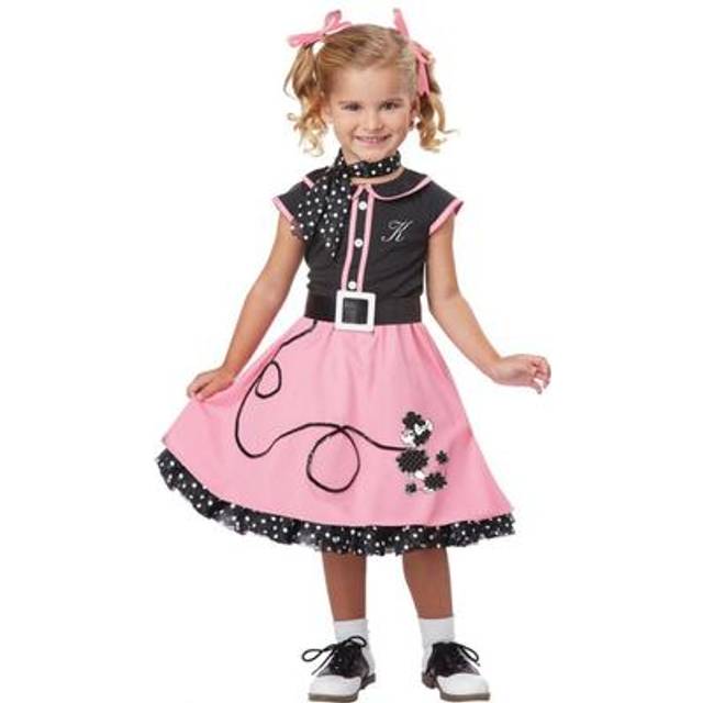 50s Pink Poodle Cutie Toddler Costume for Girls - Black&#47;Pink (L)