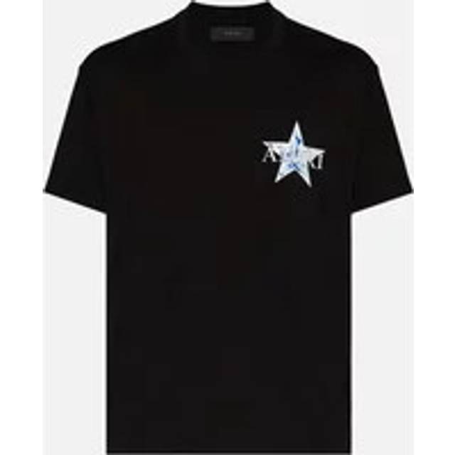 Amiri Mens Paisley Blue Star Printed T-Shirt in Black Cotton - Size X-Large
