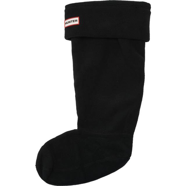 Recycled Fleece Tall Boot Socks with Cuff, Black - M