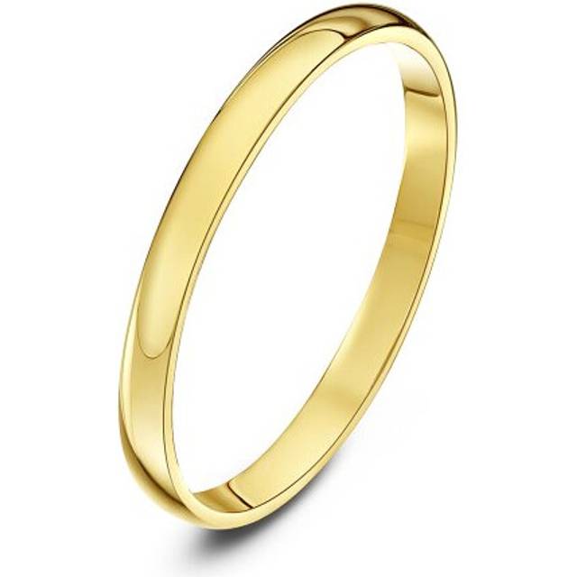 Theia Unisex Heavy Weight 2 mm D Shape 9 ct Yellow Gold Wedding Ring - T
