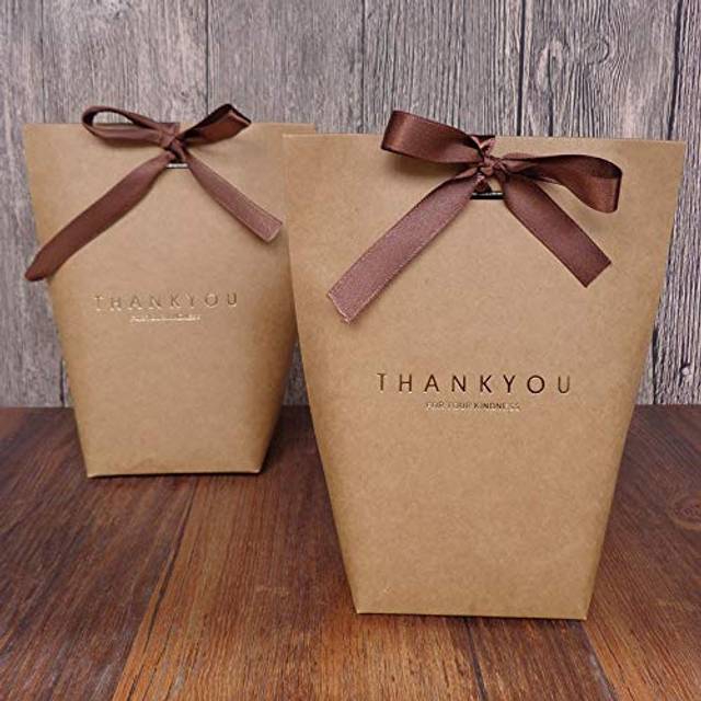 SHHS 9 PCS Thank You Gift Wrap Boxes Packing Bags(9 Brown)  Minimalist