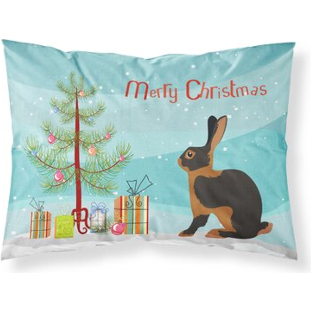 """""Caroline's Treasures Tan Rabbit Christmas Pillowcase  Standard  Multicolor"""""
