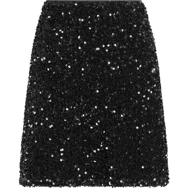 Neo Noir Miva Velvet Sequins Skirt - Black