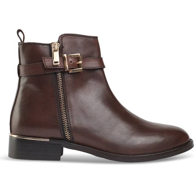Gada Zip & Buckle Boots - Brown - 5