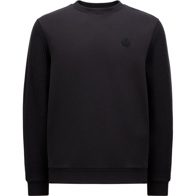 Moncler Navy French Terry & Knit Sweatshirt - 786 - DARK BLUE - S