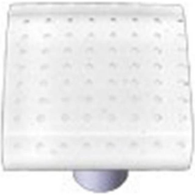Bubbles White Square Glass Cabinet Knob - Aluminum Post
