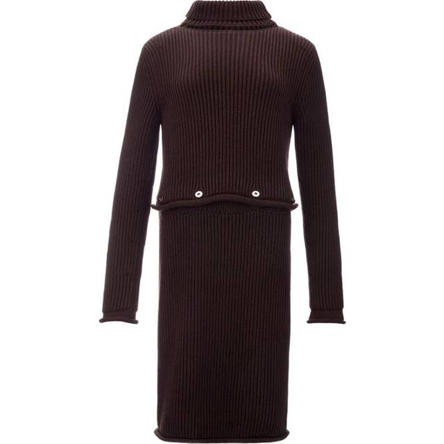 Bottega Veneta, Klänning, Dam, S, Elegant Brun Viskosklänning - brown (S)