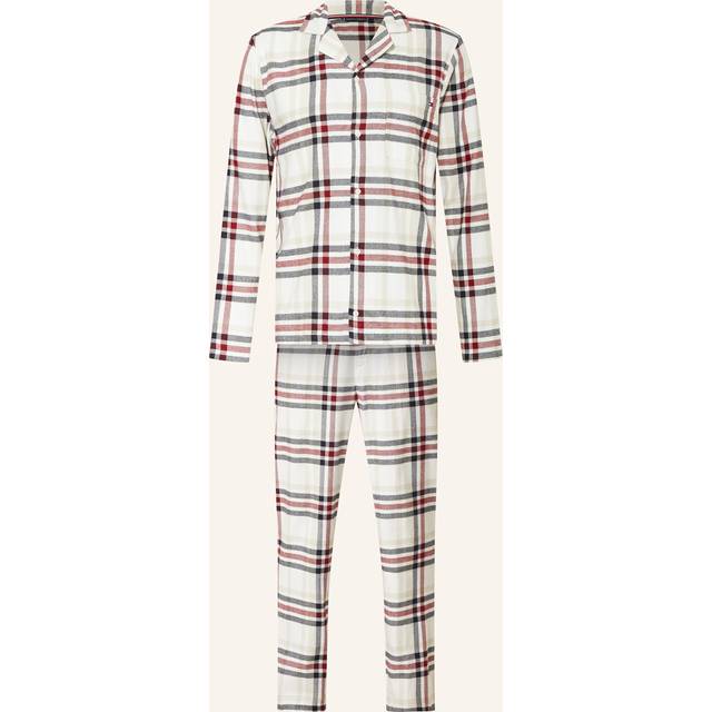 Tommy Hilfiger Men's Tartan Flannel Pyjama Set, Heritage Plaid Ivory - White - Size: M