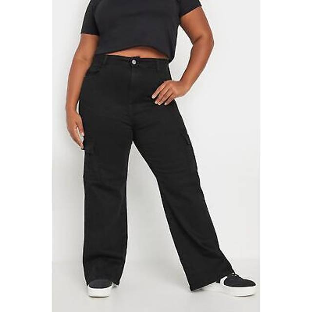 Yours Curve Black Cargo Jeans, Women's Curve & Plus Size, Yours - 26