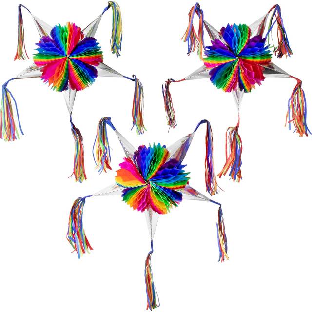 Mexican Piata (SMALL 3 Pack) - Mini Pinata Party Favor - Foldable Pinata for Birthday Party Decorations - Piatas para Cumpleaos - Mini Mexican Pinata