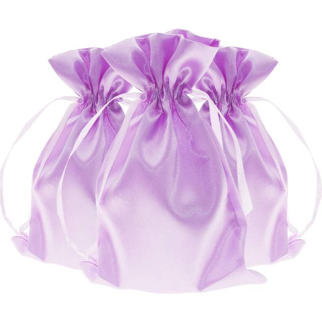 "Knitial 4"""" x 6"""" Lavender Satin Gift Bags  Jewelry Bags  Wedding Favor Drawstring Bags Baby Shower Christmas Gift Bags 50 per Pack"