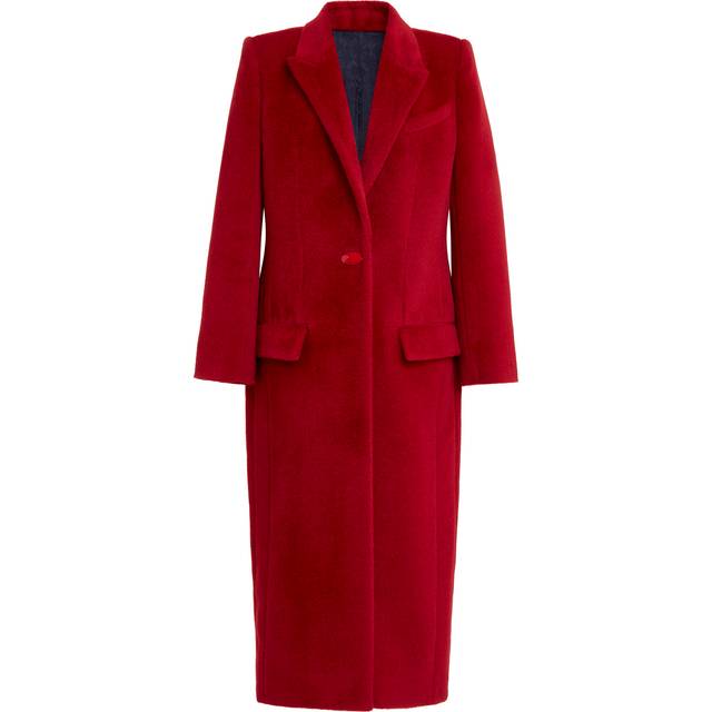 Manteau en laine d'alpaga - rouge cerise - 36