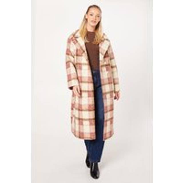 Womens Boucle Check Double Breasted Coast - Pink - S