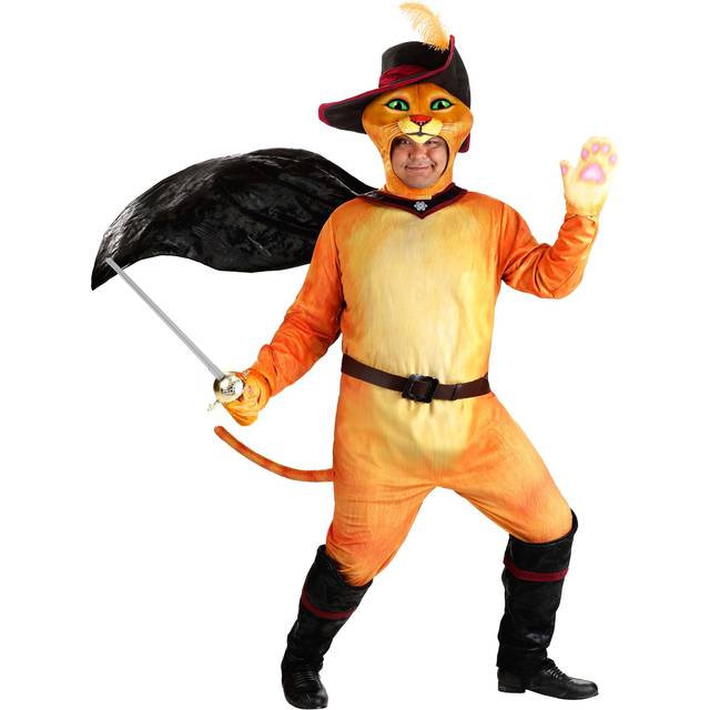 Plus Size Shrek Puss in Boots Men's Costume | Shrek Costumes - Black&#47;Orange (2X)