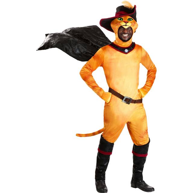 Shrek Puss in Boots Adult Costume | Shrek Costumes - Black&#47;Orange (S)