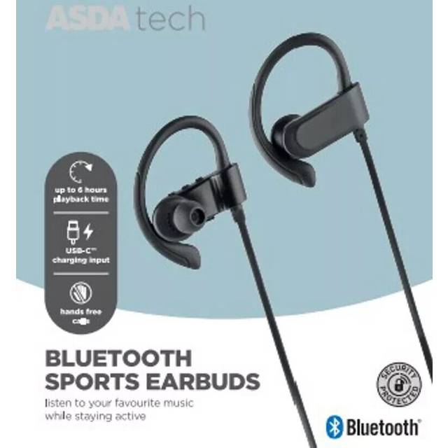 ASDA Tech Sports Bluetooth Headphones - Black