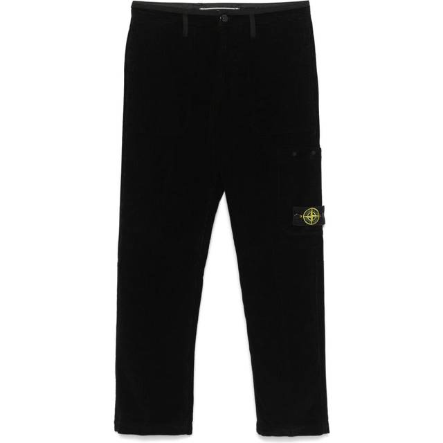 Stone Island - corduroy trousers - men - Organic Cotton - 33 - Black