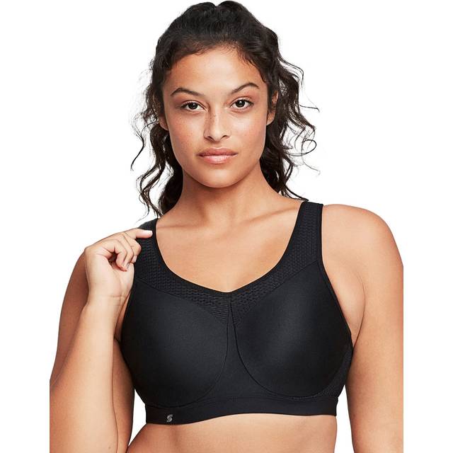 Glamorise Full Figure Plus Size High Impact Wonderwire Sports Bra - Black