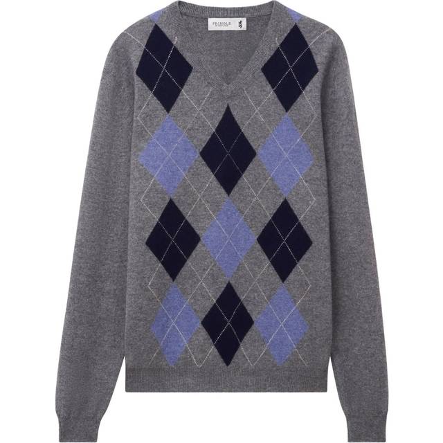 Pringle of Scotland - argyle cashmere jumper - men - Cashmere - M - Grey