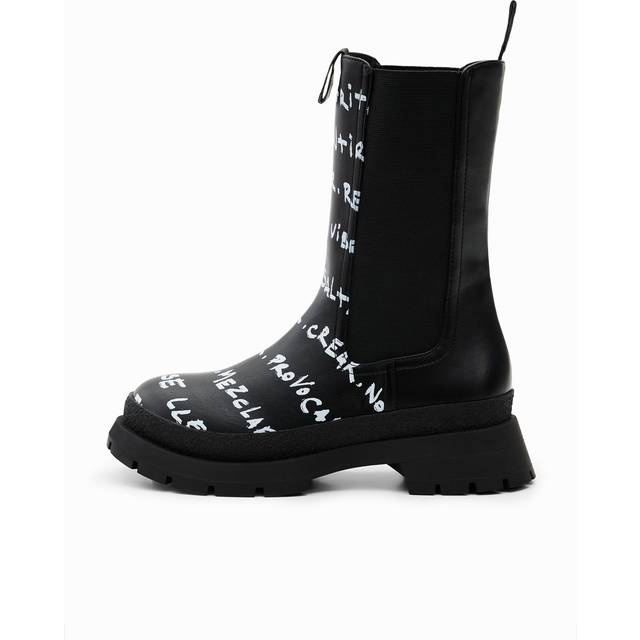 High Chelsea boots with messages