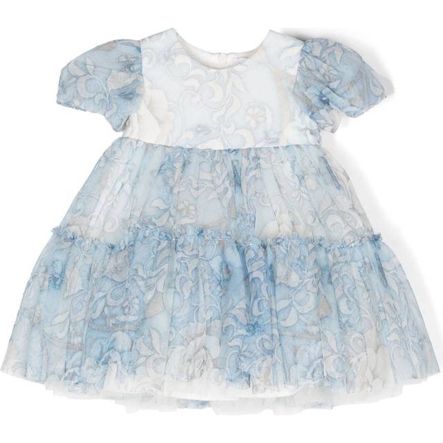 Monnalisa - Little Princess tiered tulle dress - kids - Viscose/Cotton/Polyester/Polyamide - 36 - Blue