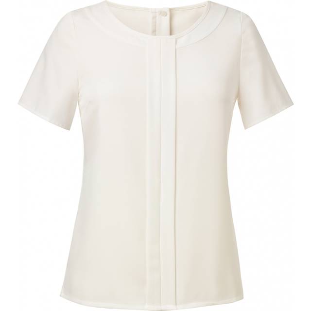 Brook Taverner Felina Short Sleeve Crepe Blouse BT2265 Cream 16 Regula