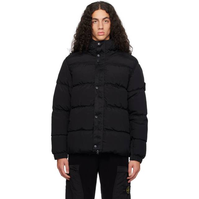 Black Puffer Hooded Down Jacket (3XL)