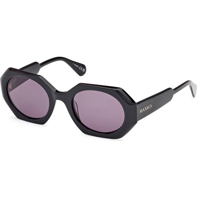 MAX&Co Woman MO0115 01A Sunglasses Acetate Black Smoke Geometric Normal