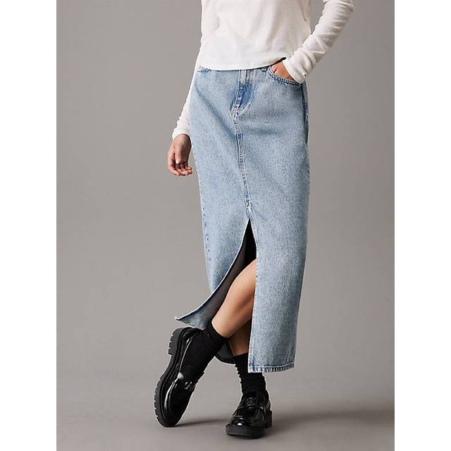 CALVIN KLEIN JEANS Maxi Denim Skirt |Blå |34