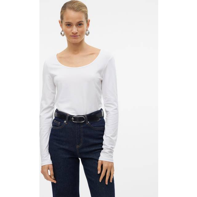 VERO MODA Vmmaxi My Ls Soft Uneck Noos |Vit |XL