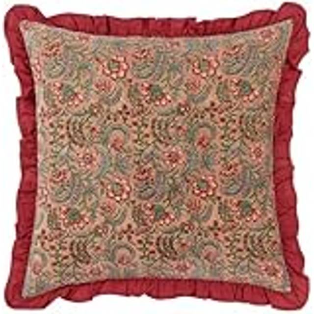 Paoletti Haven Floral Cotton Velvet Cushion Cover - Rose - Size 50 cm x 50 cm