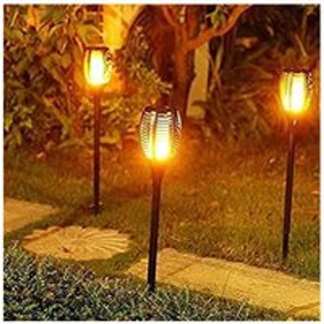 2x Solar Flickering Flame LED Lights Flame Lighting Waterproof Security Lights