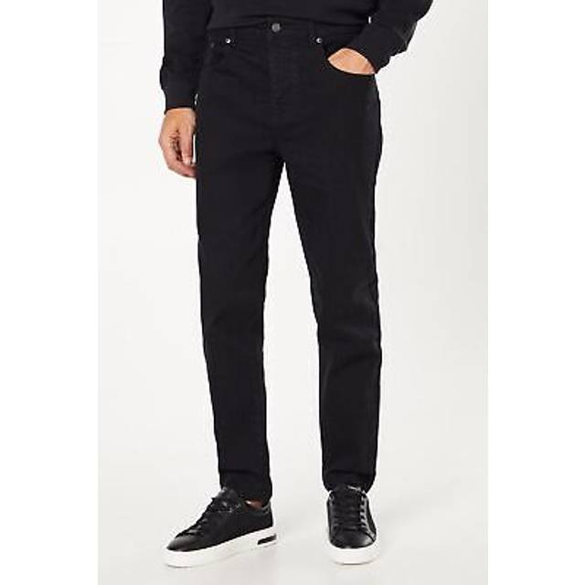 Burton mens jeans black tapered fit denim slash pockets modern casual style