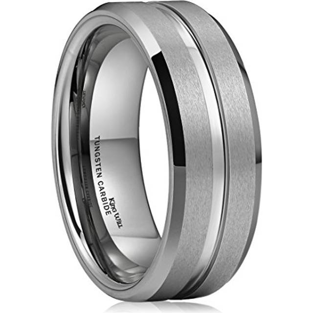 King Will cLASSIc 8mm High PolishMatte Finish Mens Tungsten Ring Weddi