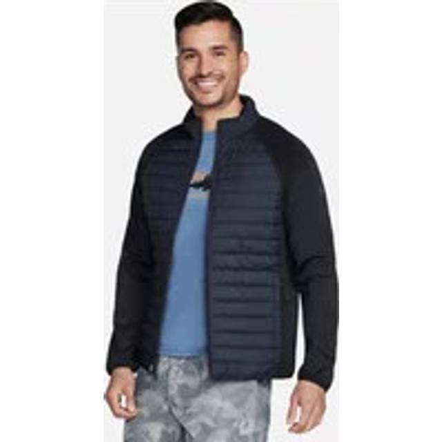 (M, Black) Skechers Mens Go Shield 2.0 Hybrid Padded Jacket
